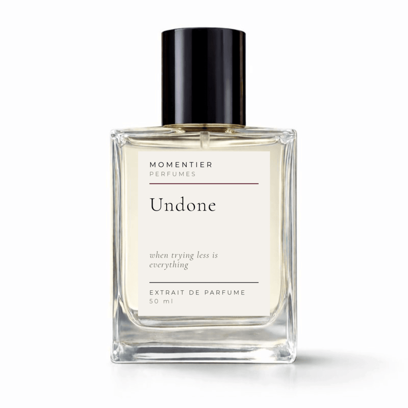 Sandalwood Cardamom Perfume — Undone  - premium long lasting sandalwood leather perfume bottle on white background